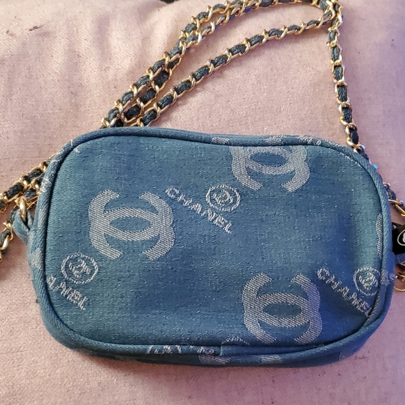 CHANEL Accessories - COPY - Chanel Denim Jeans cosmetic bag